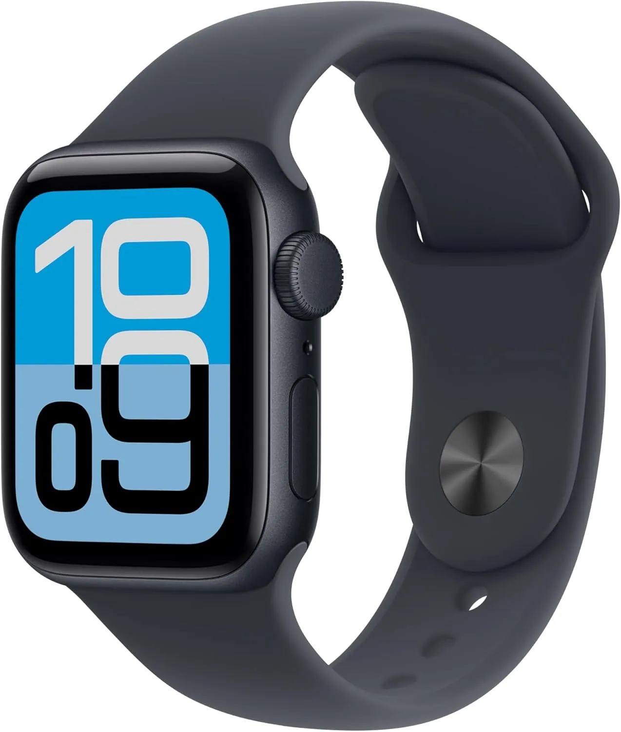 白い背景にミッドナイトカラーのApple Watch単体