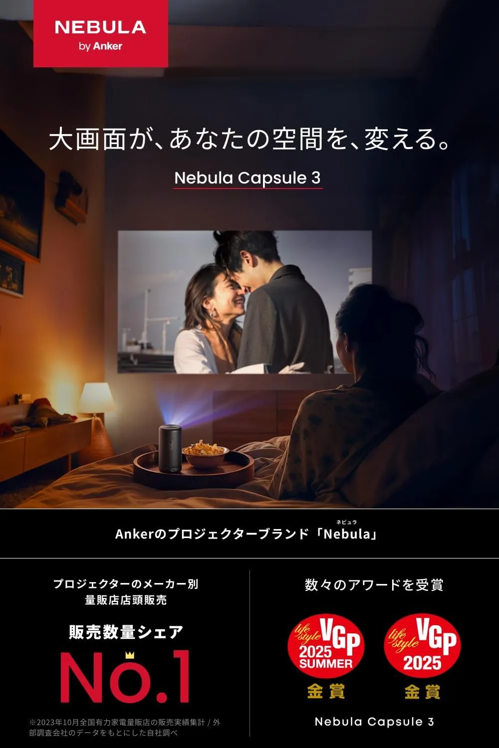 総合満足度No.1 Anker Nebula Capsule 3